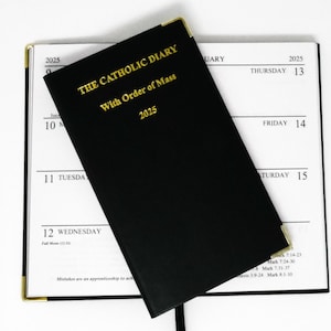 The Catholic Diary in Black with Order of Mass 2025.