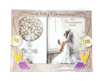 Girl's First Holy Communion Rosary & Prayer Booklet
