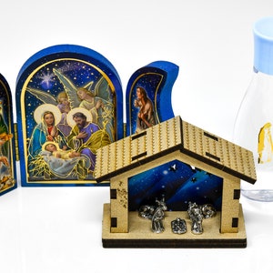 Wooden Creche Nativity Scene - Gift Set