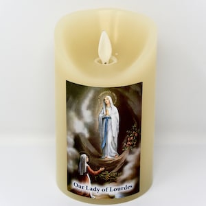 Our Lady of Lourdes LED Candle with Scented Wax