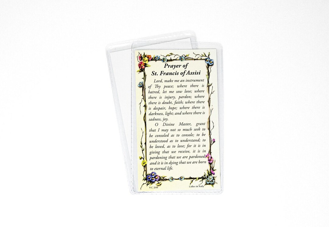 Saint Francis Prayer Card Etsy