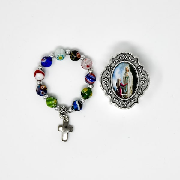 Murano Glass Rosary Ring & Rosary Box.