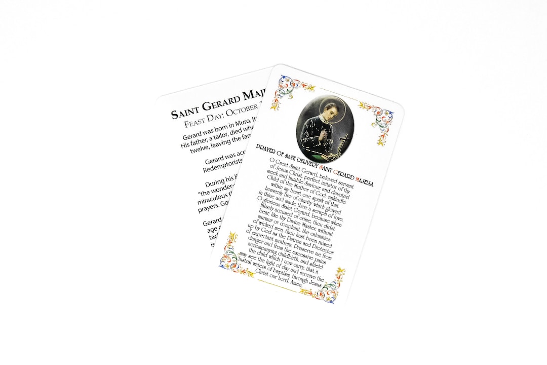 Saint Gerard Prayer Card Etsy