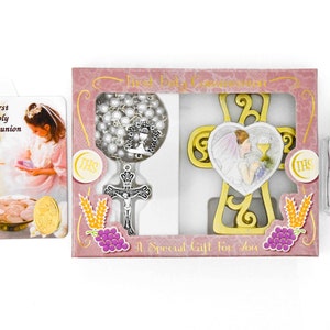 Mein Erstes heiliges Kommunion Rosenkranz Geschenk-Set