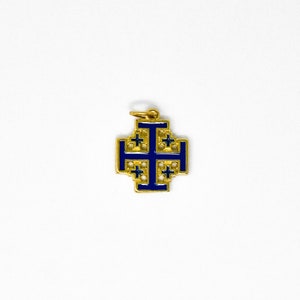 Schwarzes Jerusalemkreuz oder Fünffaches Kreuz Anhänger