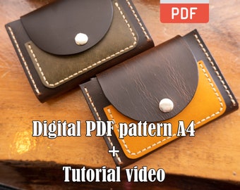 PDF Leather Belt Wallet Pattern, Leather Hip Wallet template, Leather Travel Wallet Pattern, Leather Pdf Template with video tutorial