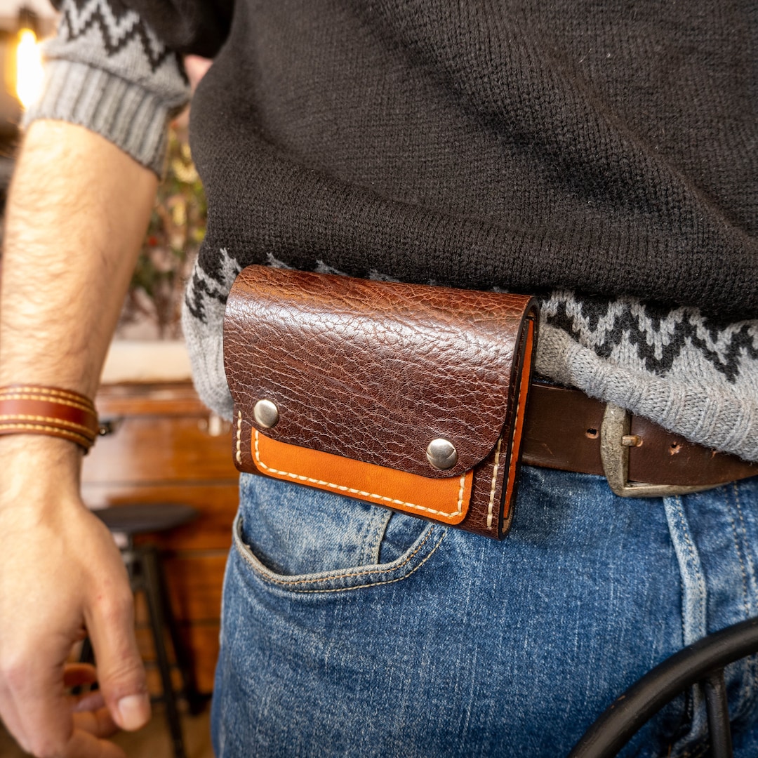 Handmade Leather Belt Wallet for Travel and Everyday Use 