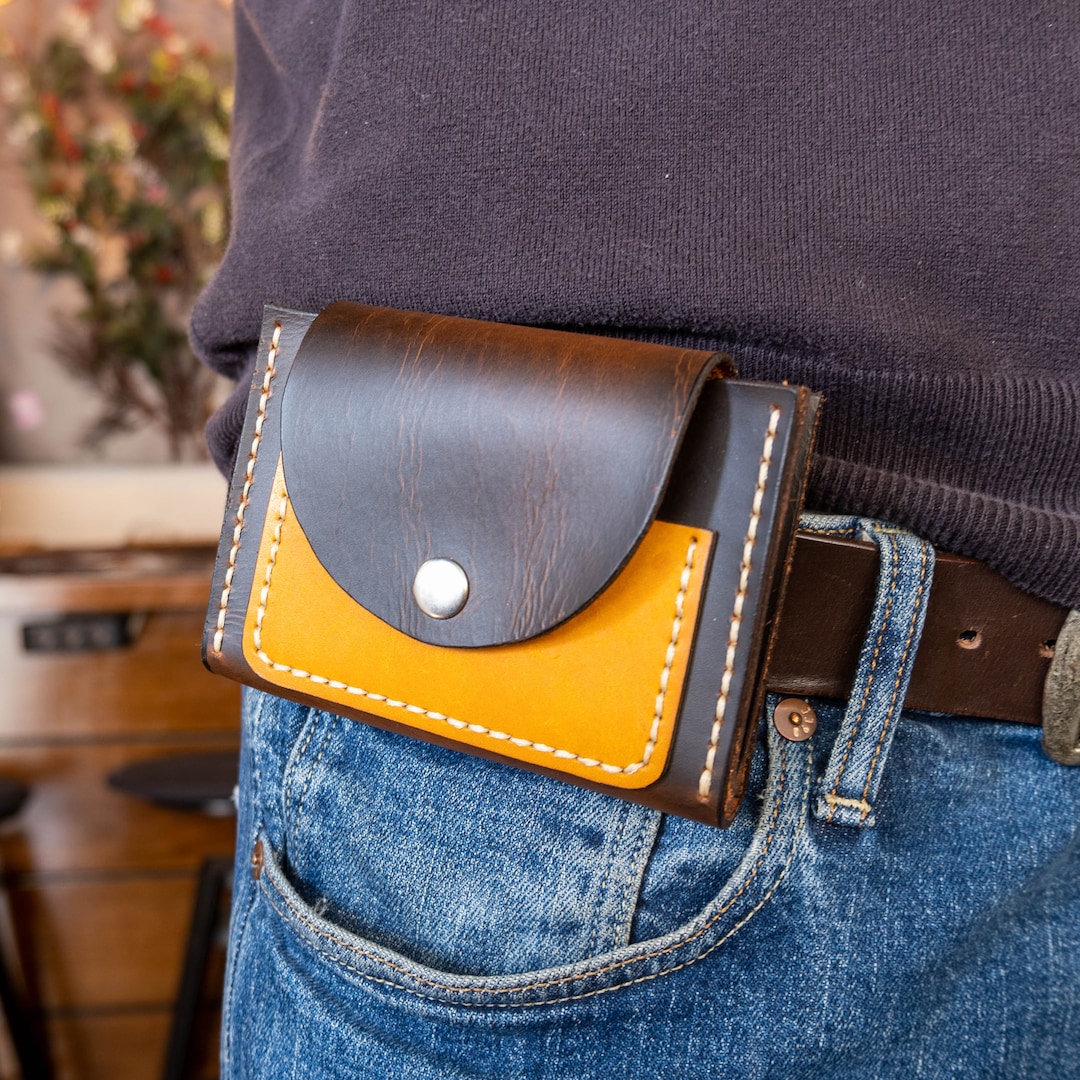 Handcrafted Leather Belt Wallet for Travel and Everyday Use Handmade
