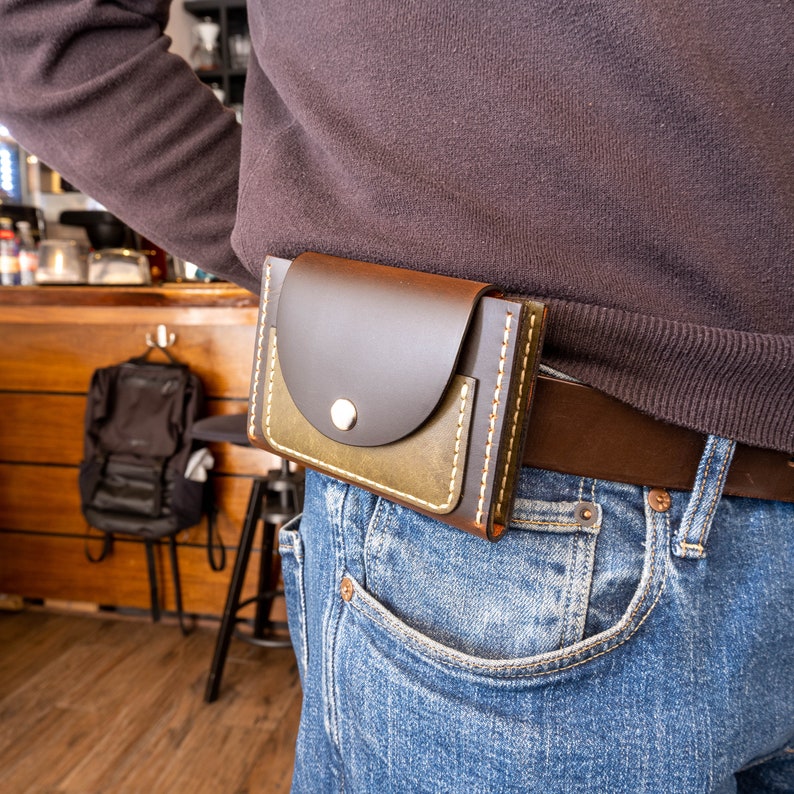 Handcrafted Leather Belt Wallet for Travel and Everyday Use Handmade