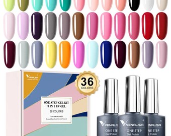 Venalisa 3 In 1 One Step Gel Polish Shellac Led Uv Nagellack Gel-Lack in einem Schritt Gellack Soak Off 36 New Farben Color UV LED Gel-Nagel