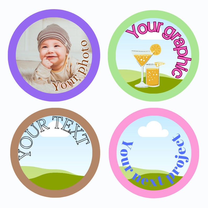 25mm EU Button / Badge Vorlage für Canva KOSTENLOSER ACCOUNT in mehreren Sprachen, Format A4 Bild 4