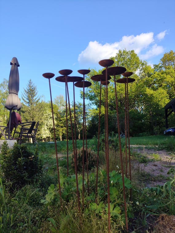 Gartendeko Regenfänger Metall | Rustikale Deco Für Garten | XL Beetstecker Eckig