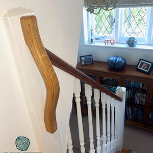 Solid Wood Grab Bar or Stair Handrail Wall Mounted 400mm/15.75&quot;
