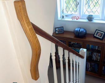 400mm 15.75” Solid Wood Grab Bar or Stair Handrail Wall Mounted