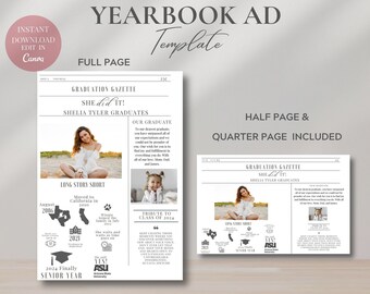 Custom Yearbook Ad Design: High School Graduation Keepsake (Digital Download)