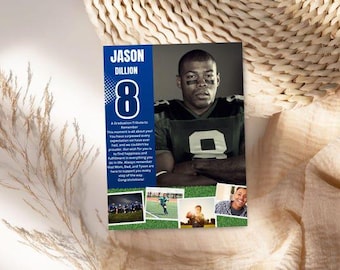 Custom High School Yearbook Ad – Football Senior, Graduation Gift (Digital Download)