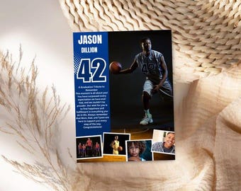 Custom Basketball Yearbook Ad - High School Senior Graduation Keepsake Digital Template
