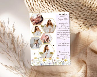 Custom High School Yearbook Ad Design: Wildflowers & Bees (Digital Download)