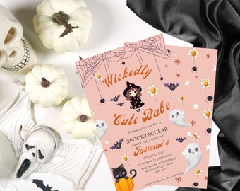 Wickedly Cute Birthday Party Invitation | Cute Witch Invite| Enchanting & Playful Design | Customizable Details