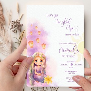 Rapunzel Tangled Birthday Invitation Digital Printable Party Invite ...