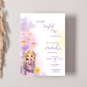 Rapunzel Tangled Birthday Invitation Digital Printable Party Invite ...