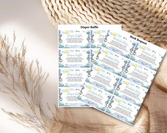 Sailboat Baby Shower Invitation: Nautical Diaper Raffle & Book Request (Printable)