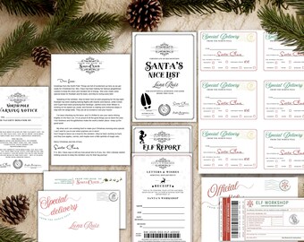 Santa Letter Bundle Template | Editable North Pole Printables (Canva)