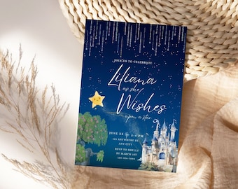 Magical Disney-Inspired Wish Invitation | Princess Party| Featuring Star | Editable & Printable