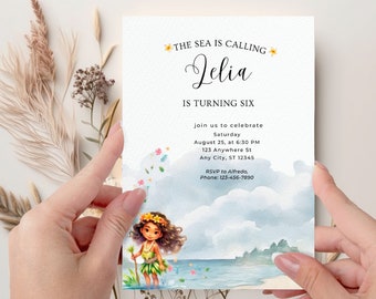 Moana Birthday Invitation Template: Printable Princess Party (Digital Download)