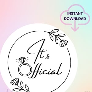 Instant Download / Printable Label / Tag / Sticker / Engagement / Wedding