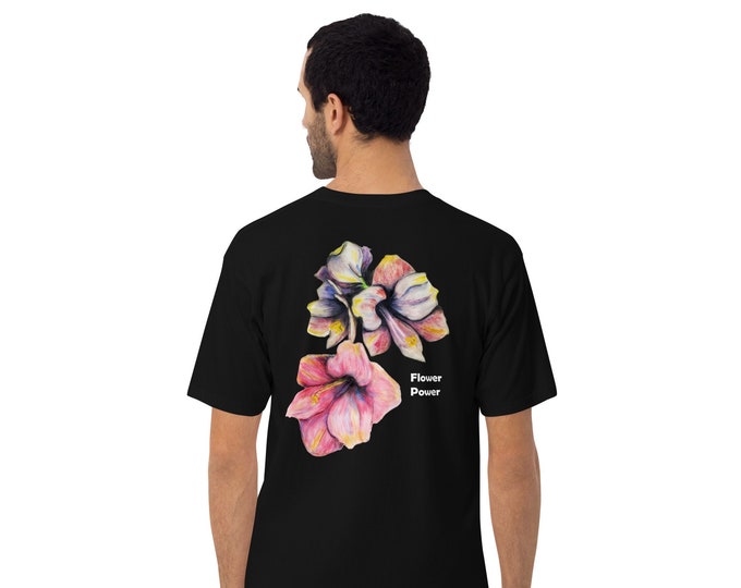 Featured listing image: Oversized Organic Shirt II for Men | Black | Flower Power by BANTHO