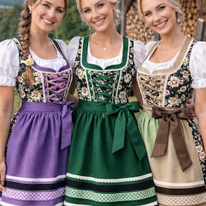 Gebloemde dirndljurk dames – traditionele Beierse traditionele outfit met schort