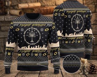 Lord Of The Rings Elvish Circle Ugly Christmas Sweater