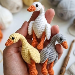 Minigåsvirkmönster PDF, små vattenfågel-amigurumi, handledning för bondgårdsplysch, barnrumspresent, digital nedladdning