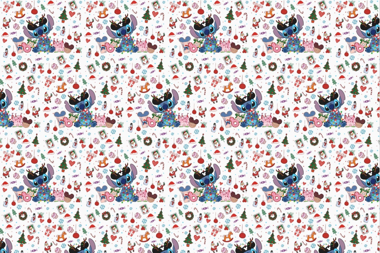 Stitch Christmas Gift Wrap, Lilo and Stitch Wrapping Paper, Christmas