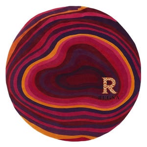 Retro Round Lava Rug – Boho Style Colorful Area Rug, Groovy Circle Carpet for Living Room, Bedroom or Studio