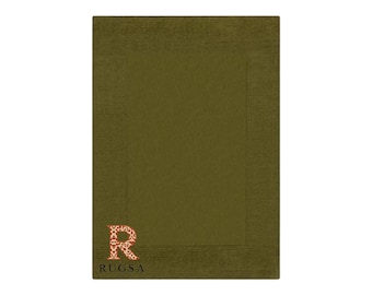 Premium New Zealand Wool 9x12 Olive Green Rug Hand Tufted Area Rugs, Modern living room Bespoke Carpet, Custom Size Rug