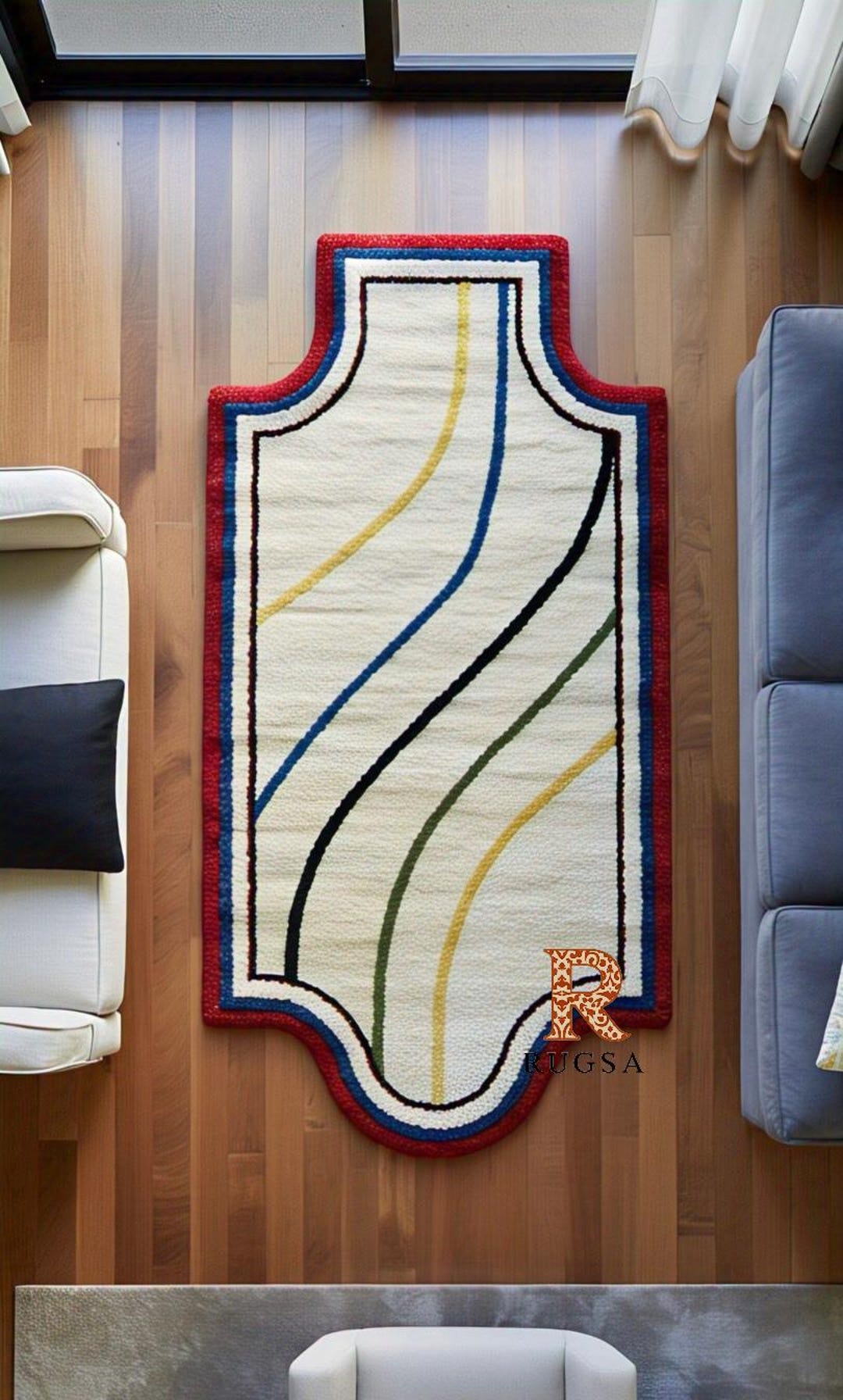 Unique Rug Shapes Hand Tufted Wool Rug: Irregular Shape, Custom Area Rug - Etsy