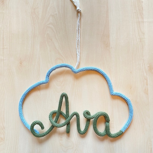 Name Sign | Wolke Namensschild | Personalisierter Schriftzug | Türschild | Baby Geschenke | Baby Geschenk zur Geburt | Babyshower Gift