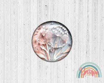 Motivcabochon Blüten Papier Origami Pusteblume floral - Cabochon Set A4762