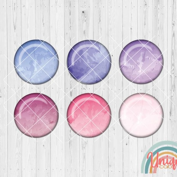 Motivcabochon farben lila blau rosa klecks wasserfarbe abstrakt malen zeichnen - Cabochon Set A4614