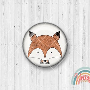 Motif cabochon fox orange eyes face - cabochon set A4317