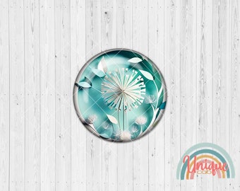 Motivcabochon Blüten Papier Origami Pusteblume floral - Cabochon Set A4764