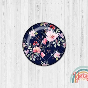 Motif cabochon flowers floral pink red garden meadow - Cabochon Set A4774