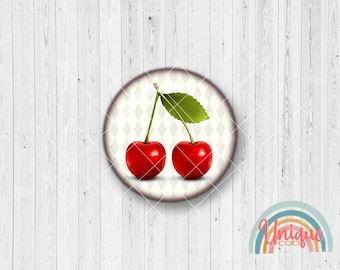 Motivcabochon Kirsche Frucht rot Sommer - Cabochon Set A3752