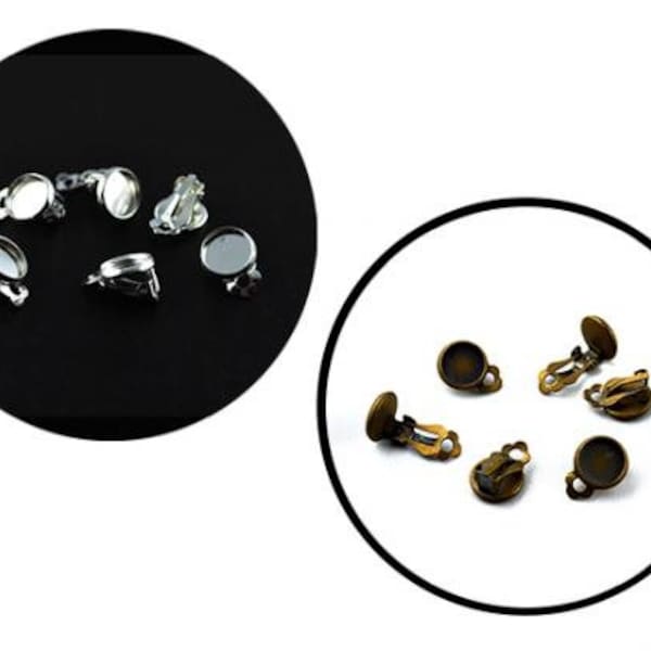 Ohrclip versilbert Silber Silberfarben bronze Ohrring Ohrringe 10mm - OC10mm
