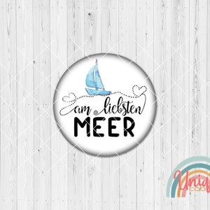 Motivo cabujón mar vacaciones viaje barco barco palabra texto corazón - Cabochon Set A4620