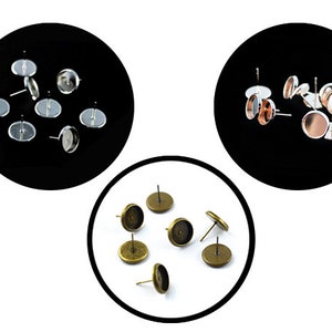 Stud earrings silver plated silver silver coloured bronze earring earrings 10 mm - OS10mm