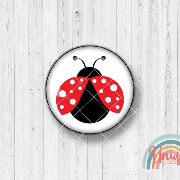 Cabochon motif Coccinelle rouge noir - cabochon set A1203