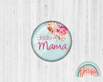 Motivcabochon beste mama blumen floral Wort Text - Cabochon Set A4723